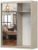 MOEBLO Kleiderschrank LABI (Schiebetür-Kleiderschrank mit Spiegel & Holzdekor, Schwebetürenschrank 2-türig Schrank mit Einlegeböden und Kleiderstange) -(BxHxT): 150x200x61 cm Bild 3