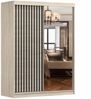 MOEBLO Kleiderschrank LABI (Schiebetür-Kleiderschrank mit Spiegel & Holzdekor, Schwebetürenschrank 2-türig Schrank mit Einlegeböden und Kleiderstange) -(BxHxT): 150x200x61 cm Bild 5