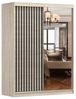 MOEBLO Kleiderschrank LABI (Schiebetür-Kleiderschrank mit Spiegel & Holzdekor, Schwebetürenschrank 2-türig Schrank mit Einlegeböden und Kleiderstange) -(BxHxT): 150x200x61 cm Bild 4