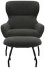 Sessel und Hocker Set in Anthrazit/Schwarz Bild 2