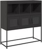 vidaXL Sideboard Schwarz 100,5x39x107 cm Kaltgewalzter Stahl 853416 Bild 2