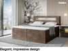 MEBLINI Boxspringbett ASPIN 120x200 cm mit Bettkasten und LED - H4/Braun Samt Polsterbett - Doppelbett mit Topper & Taschenfederkern-Matratze Bild 2