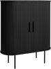 Barschrank >NOLA< in Eiche schwarz, MDF furniert - 130x75x40cm (BxHxT) Bild 2