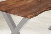 Esstisch Akazie nussbaumfarben 160 x 85 cm X-Gestell silber YVONNE 76522219 Bild 4