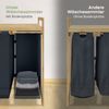 Bellamio 'Newa' Wäschesammler aus Bambus, dunkelgrau, inkl. 3 Wäschesäcke je 50 Liter aus Oxford-Gewebe, ausziehbar, Wäschekorb mit Ablagefläche Bild 4