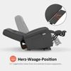 M MCombo Fernsehsessel mit Aufstehhilfe Elektrisch 2 Motoren, mit Massage & Heizung, Relaxsessel mit Liegefunktion bis 160°Vollschaum-Sitzkissen 7584 (Mikrofaser, Grau) Bild 5