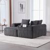 Modulares Cord Sofa DIY, kombinierbar mit Ablagefächern, hochdichter Schaumstoff, 3 Kissen inkl, bis 300kg,Dunkelgrau Bild 3