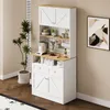 Highboard mit Türen und Schubladen, Höhe 175cm, Sideboard, Hochschrank, Wohnzimmerschrank, Mehrzweckschrank, Küchenschrank, viel Stauraum Bild 3