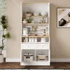 Highboard mit Türen und Schubladen, Höhe 175cm, Sideboard, Hochschrank, Wohnzimmerschrank, Mehrzweckschrank, Küchenschrank, viel Stauraum Bild 2