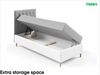MEBLINI Kinderbett mit Bettkasten FILIPPO 1 90x200 Links – H3/Schwarz Samt Gepolstert Einzelbett mit Matratze - Polsterbett mit Stauraum - Bett mit Kopfteil – Stauraumbett Bild 5