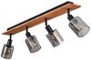 hofstein Deckenleuchte Deckenlampe aus Metall/Holz/Glas in Schwarz/Natur/Rauchfarben, ohne Leuchtmittel, moderne Industrial-Design Leuchte, mit Glasschirmen (8 cm), 4 x E14 Bild 2