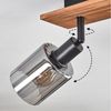 hofstein Deckenleuchte Deckenlampe aus Metall/Holz/Glas in Schwarz/Natur/Rauchfarben, ohne Leuchtmittel, moderne Industrial-Design Leuchte, mit Glasschirmen (8 cm), 4 x E14 Bild 4
