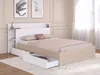 Vente-unique - TILONIDE Bett Holz, Platte BeigeWeiß - B 221,5 cm x H 96,6 cm x L 184 cm Bild 2
