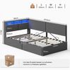 MSMASK Polsterbett mit USB-Steckdosen & LED-Kopfteil, Eckmontage möglich, Jugendbett (Ohne Matratze), Schlafsofa 90x200 cm mit Hydraulischem Stauraum Bild 2