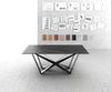 Esstisch Edge 200x100cm Laminam® Keramik Braun Mittelfuß Flachstahl Schwarz Bild 2