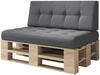 sunnypillow Palettenkissen Kaltschaum Palettenauflage Palettenpolster 120x80 Palettensofa Sitzkissen Rückenlehne gesteppt 2er Set Grey Bild 2