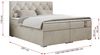 Boxspringbett, Bett, Polsterbett, zwei Bettkästen - ALDA - 140x200cm - Beige Velours - H3 Bild 5