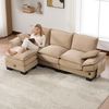 3-Sitzer Sofa mit Hocker B 260 x T 132 x H 84 cm aus Cord, modular mit USB-C Bild 4