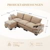 3-Sitzer Sofa mit Hocker B 260 x T 132 x H 84 cm aus Cord, modular mit USB-C Bild 5