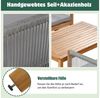 Celya Gartenlounge-Set Gartenlounges, Gartenmöbel Set 4 Personen mit bequemem Kissen, (Outdoor, Tisch und Stühle, Rattenoptik, Akazie, Grau), Doppelsofa mit bequemem Kissen, 2 Sessel und Tisch Bild 3