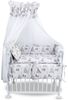 Baby-Delux Beistellbett Babybett Waldfreunde grau, 10-tlg, Stillbett 90x40 weiß höhenverstellbar, Matratze inkl. komplett Set Bild 5