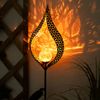 2x LED Solarleuchte, Flammen Design, silber, gelb, H 90 cm Bild 2