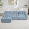 Modulares Ecksofa aus granuliertem Fleece, 3-Sitzer/L-Form, 228 x 165 x 79 cm, blau Bild 3