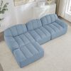 Modulares Ecksofa aus granuliertem Fleece, 3-Sitzer/L-Form, 228 x 165 x 79 cm, blau Bild 2
