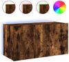 vidaXL TV-Wandschrank mit LED-Leuchten Räuchereiche 80x35x41 cm 837320 Bild 2