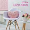 Herzkissen, Herz Kissen Dekokissen, Zierkissen, Plüsch Flauschige Sofakissen, Kuschelkissen für Kinderzimmer Sofa Schlafzimmer Schmusekissen Altrosa Bild 2