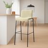 CLP 2er Set Barhocker Hover stapelbar Stoffbezüge Vierfußgestelle bis 150 kg,creme schwarz Bild 3