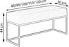 AX LIVING Sitz Bank Acciarolli 90 cm – Grau, schwarzes Metallgestell Bild 2
