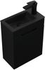 Badplaats Gäste-WC Waschtisch Set Thermis 40 x 22 cm Schwarz Matt - Badmöbel Set mit Schwarze Waschbecken und Unterschrank, Vormontiert und mit Soft-Close Bild 2