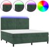 vidaXL Boxspringbett mit Matratze & LED Dunkelgrün 180x200 cm Samt 3136260 Bild 2