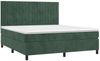 vidaXL Boxspringbett mit Matratze & LED Dunkelgrün 180x200 cm Samt 3136260 Bild 3
