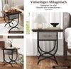 Nachttisch mit Stoffschublade Beistelltisch mit Metallrahmen Sofatisch Nachtkommode 48 x 35 x 53 cm Bild 3