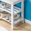 SoBuy FSR02-K-W Schuhbank, Massivholz, Lackiert, Weiß, 50 x 45 x 29 cm Bild 5