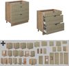 Küchenunterschrank Fame-Line Eiche Paneel 80 cm mit 3 Schubladen, ohne Arbeitsplatte Vicco Bild 4