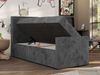 Boxspringbett 90x200 TILIO DUO inkl. Bettkasten & 7-Zonen Multipocket-Matratze, Modernes Jugendbett, Einzelbett - Grau Cord - H3 - Links Bild 4