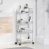 vidaXL Aufbewahrungswagen 4 Etagen Transparent 37 x 28 x 95 cm Acryl Bild 3