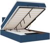 vidaXL Ottomane Bett mit Matratze & LEDs Blau 120x190 cm Stoff 3312214 Bild 2