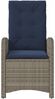 vidaXL Gartensessel mit Kissen 2 Stk. Verstellbar Grau Poly Rattan 365175 Bild 5