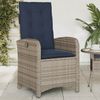 vidaXL Gartensessel mit Kissen 2 Stk. Verstellbar Grau Poly Rattan 365175 Bild 3