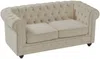 Vente-unique - CHESTERFIELD Sofa SamtStoff Beige - B 88 cm x H 72 cm x L 165 cm Bild 2