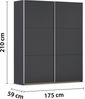 rauch Kleiderschrank; Schwebetürenschrank KRONACH, 2-türig, Graumetallic, 175x210x59xcm Bild 4