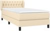 vidaXL Boxspringbett mit Matratze Creme 90x190 cm Stoff 3126450 Bild 3