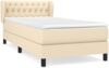 vidaXL Boxspringbett mit Matratze Creme 90x190 cm Stoff 3126450 Bild 2