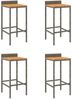 vidaXL Barhocker 4 Stk. Grau Poly Rattan und Massivholz Akazie 362605 Bild 2