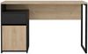 Dmora Schreibtisch Mele, Mehrzweckschreibtisch, Bürotisch für PC, Eckschreibtisch, 130x48 h77 cm, Eiche und Schwarz Bild 5