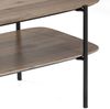 Moderner Couchtisch PINA 70x42cm taupe Ablage Pinien-Optik schwarzes Metallgestell Bild 5